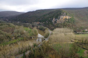 Confluence Aveyron-Vère vue depuis le château de Bruniquel